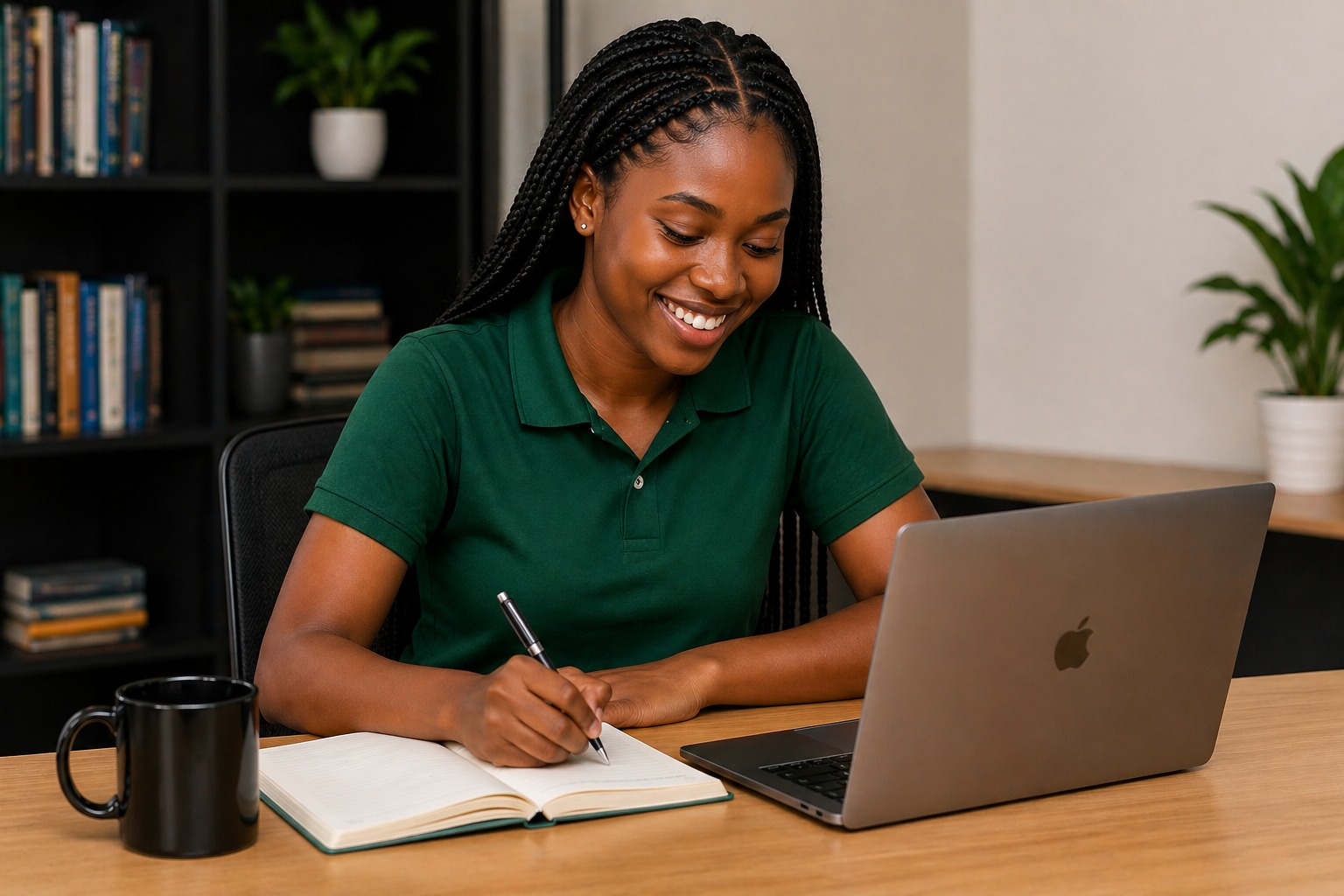 Student studying